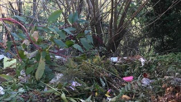 Sporcizia nel cimitero in Corsena alla Villa