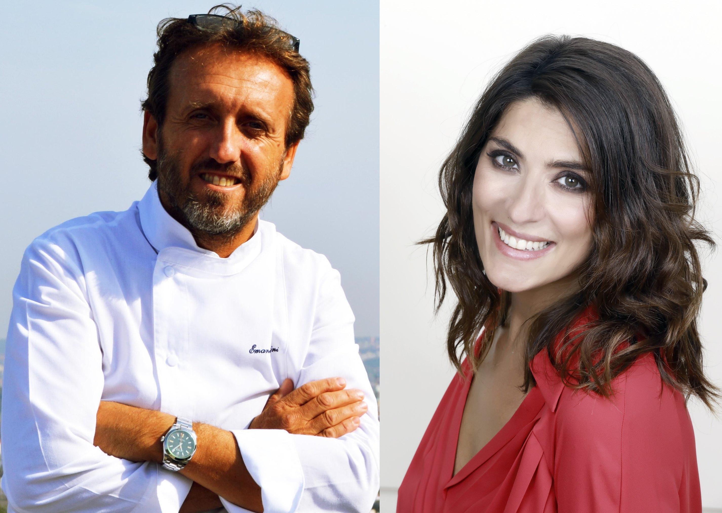 Lo chef pisano Emanuele Vallini e la conduttrice del programma, Elisa Isoardi