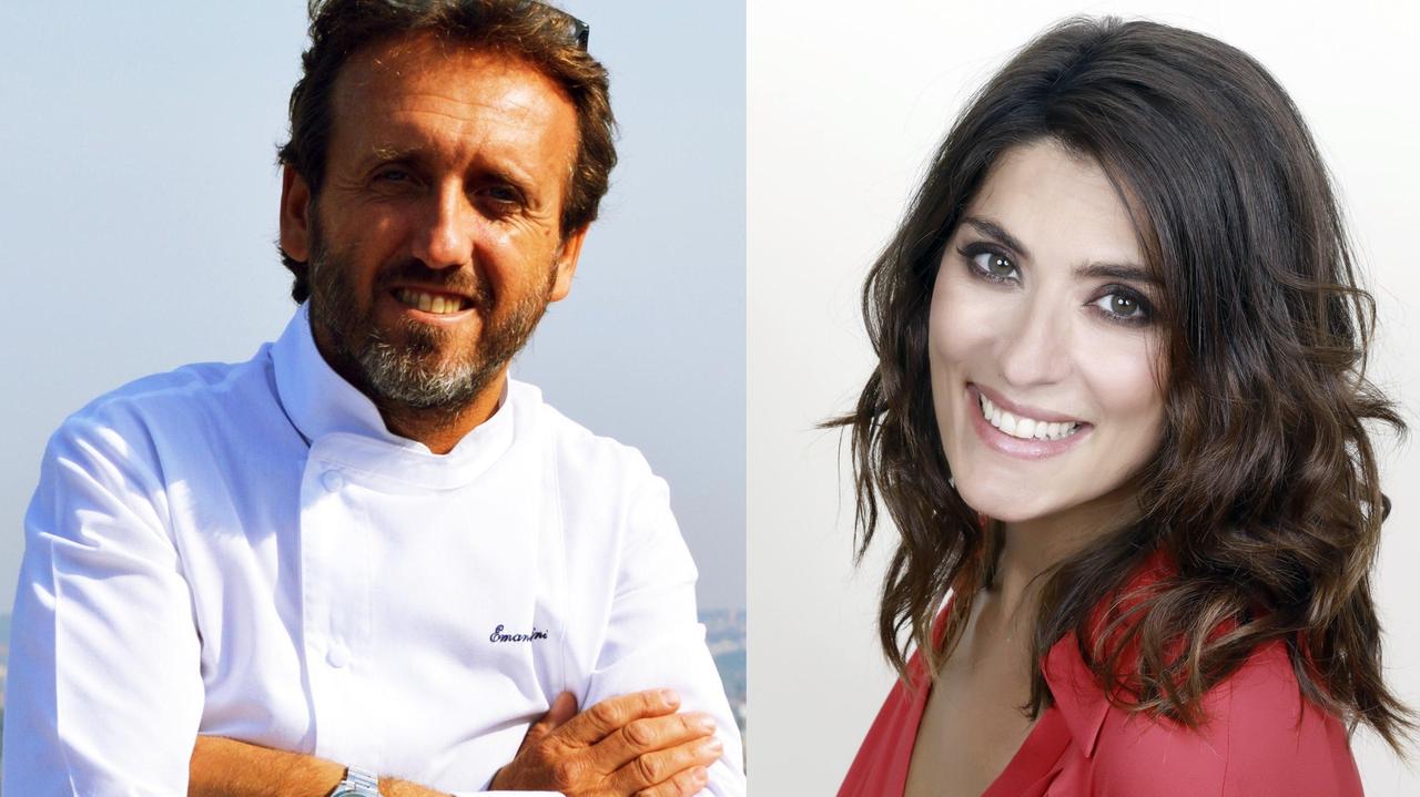 Lo chef pisano Emanuele Vallini e la conduttrice del programma, Elisa Isoardi
