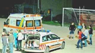 Ambulanza e automedica al campo sportivo di Casalguidi