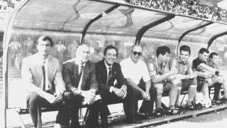 La panchina azzurra nel campionato 1986-87 (foto tratta dal libro “75º azzurro” di Carlo Fontanelli)