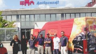 Titolare, dipendenti e sede della Ema Antincendi a Ospedaletto