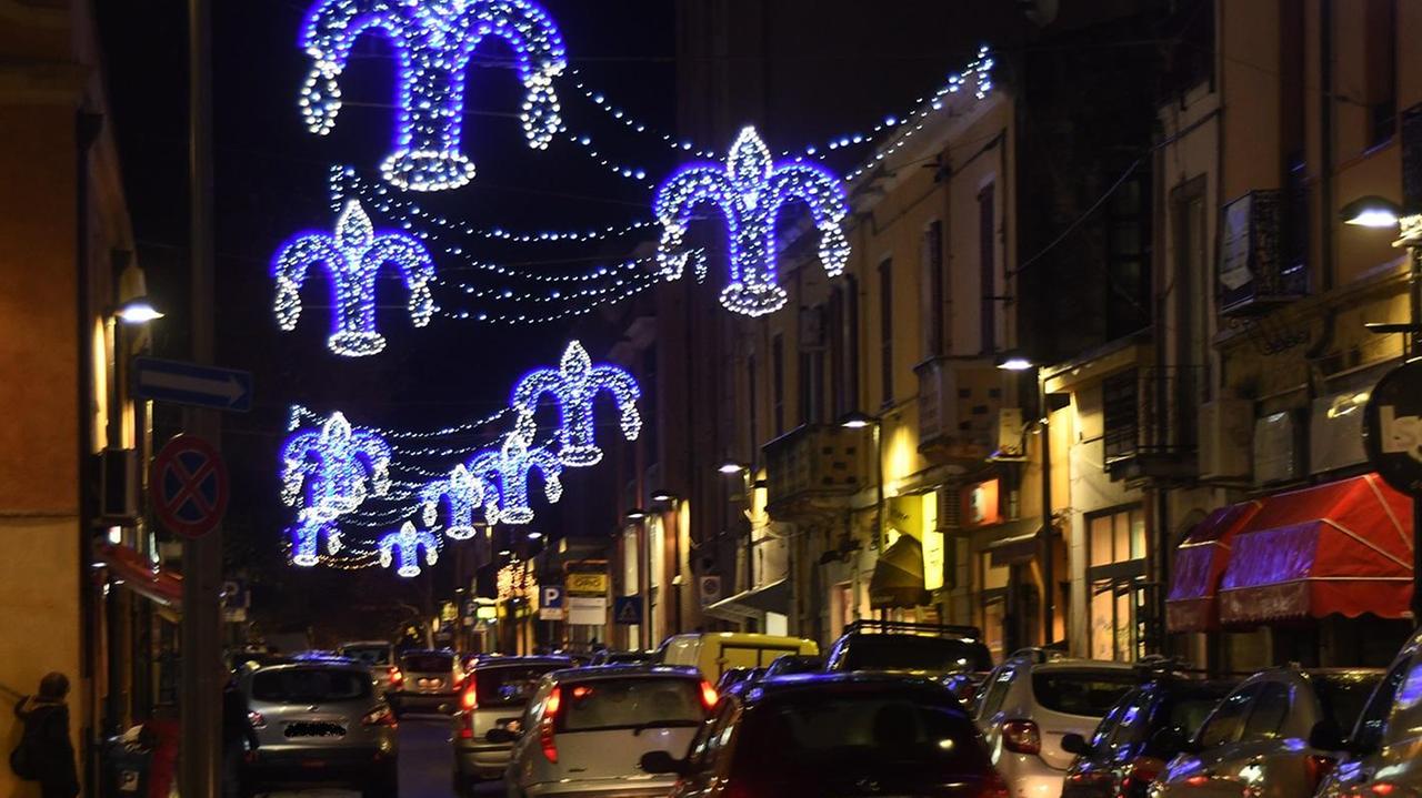 Luminarie nel centro storico durante le scorse feste natalizie