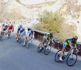 L’arrivo della tappa della Tirreno Adriatica
