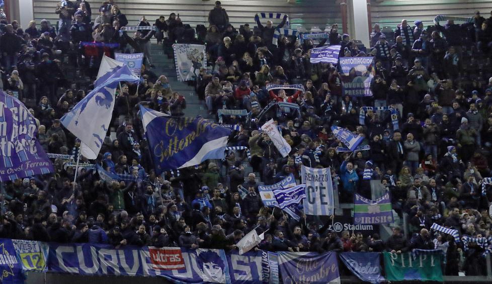 Il tifo biancazzurro padrone della scena anche allo Stadium 