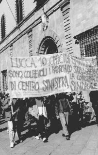 Una manifestazione contro gli incidenti sul lavoro