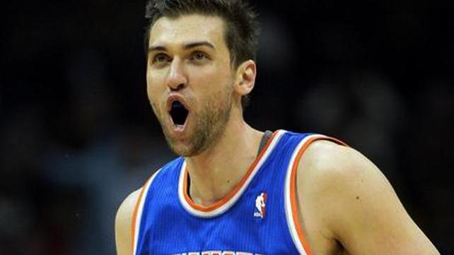Andrea Bargnani, 33 anni,
qui con la maglia di New York