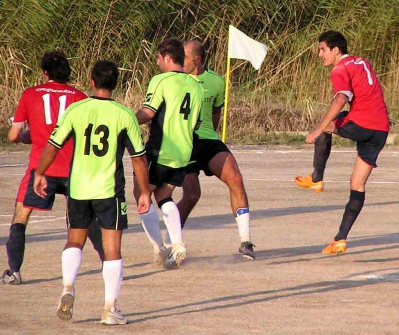 Un'azione del Buggerru in campo