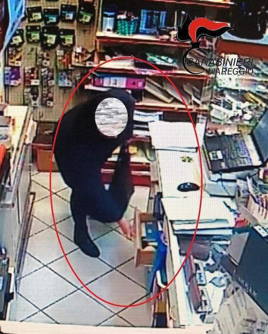 Ripresa dalla telecamera mentre ruba in libreria 
