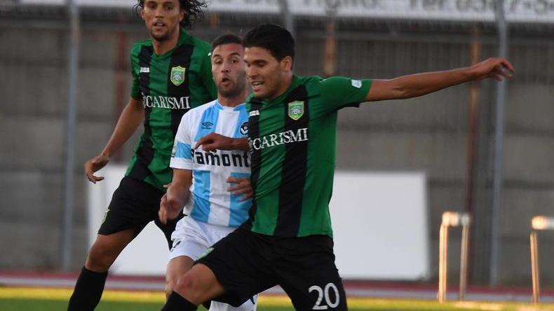 Marco Berardi con la maglia neroverde del Tuttocuoio, in Serie C, nella stagione 2016-2017