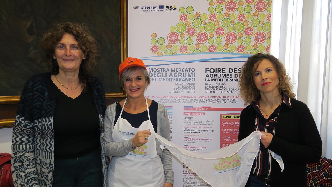 Irene Nicotra, Sara Calosci e Marida Bessi durante la presentazione della Mostra Mercato (Repetti/Pentafoto)