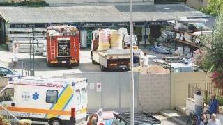 Il piazzale dell’ex Noci poco dopo l’incidente mortale sul lavoro