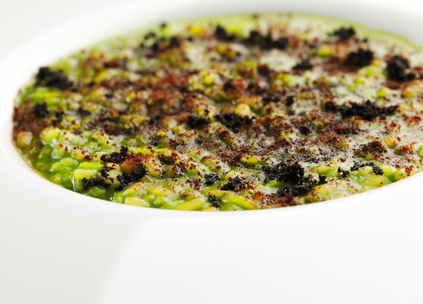 La mia ricetta: riso verde affumicato con senape selvatica 