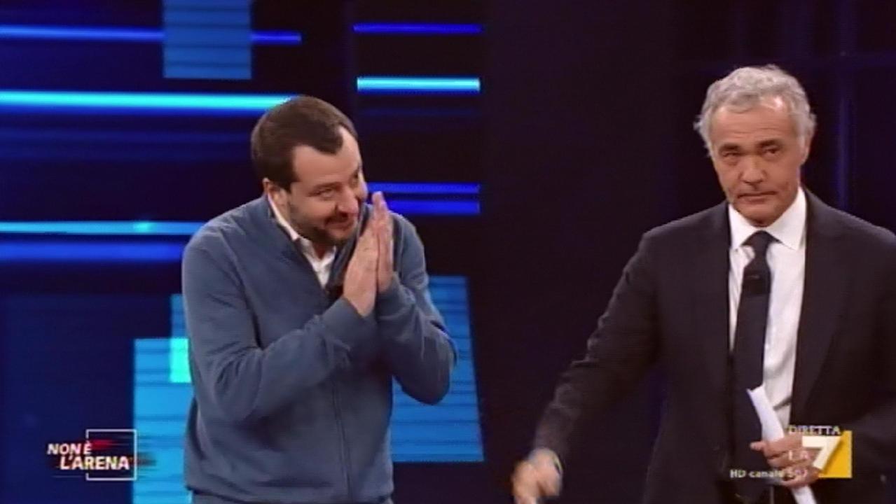 Il ministro Salvini ospite di Giletti a "Non è l'Arena"