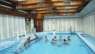 L’interno dell’attuale piscina termale nello stabilimento del Grocco