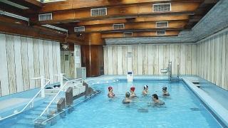 L’interno dell’attuale piscina termale nello stabilimento del Grocco