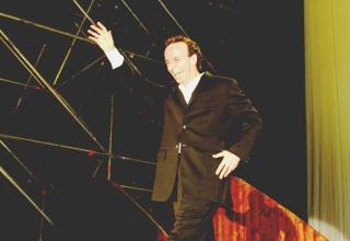 Roberto Benigni sul palco allo stadio Lungobisenzio