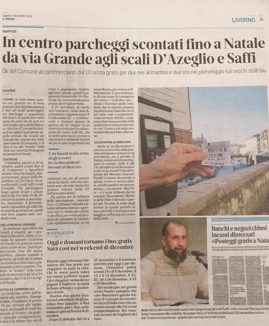 La giunta conferma: 4 ore di sosta gratis da lunedì 10 dicembre 