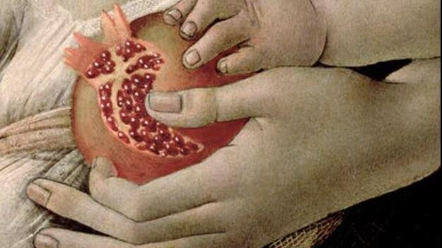 Il dettaglio della melagrana tratto dal dipinto di Botticelli