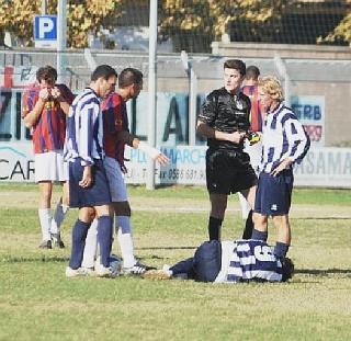 Iarrusso dopo avere subito un fallo