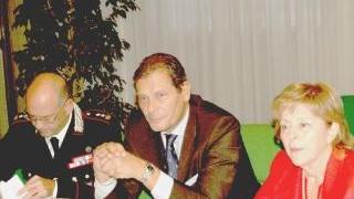 Il tenente colonnello Emilio Mazza il questore Domenico Savi e il prefetto Maffei