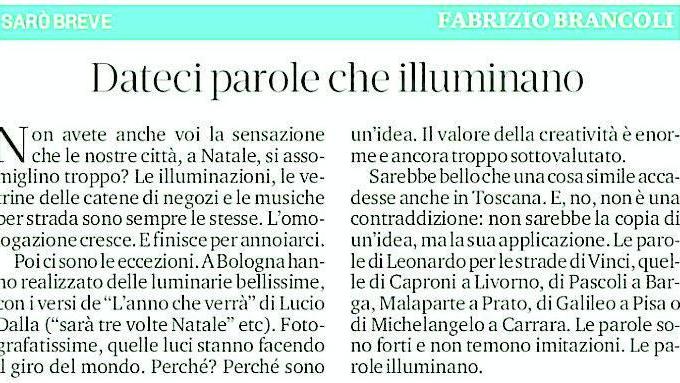 ... e “Il Tirreno” lancia l’idea
