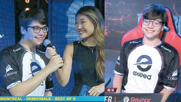 Due immagini di Riccardo Romiti "Reynor" durante una competizione internazionale