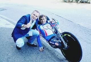 <strong>HAND-BIKE.</strong> Sergio Campo con Alessandro Zanardi