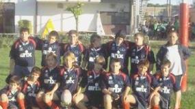 La squadra under 12 del rugby Cecina che si è distinta a Prato