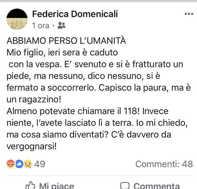 La rabbia di una mamma: «Nessuno ha soccorso mio figlio dopo l’incidente»