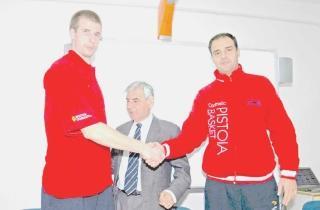 A sinistra Ringstrom con coach Moretti