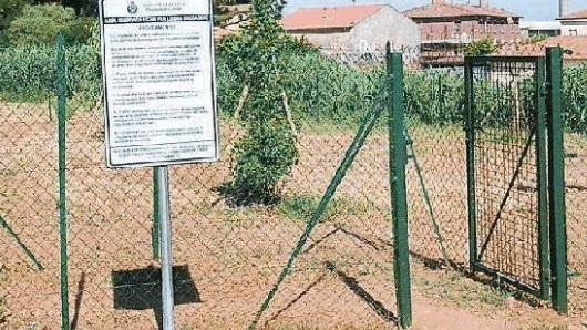 L'ingresso dell'area cani alla Ladronaia di Cecina