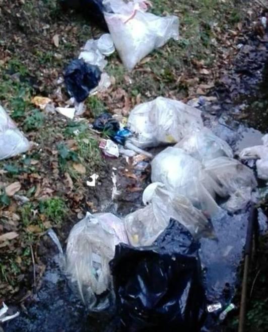 Rifiuti abbandonati nella zona industriale: foto di Alberto Tesi su Facebook