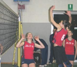 Un’azione di gioco del Volley Prato