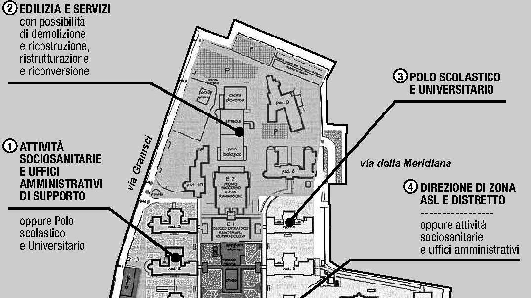 Nel vecchio ospedale anche case e uffici
