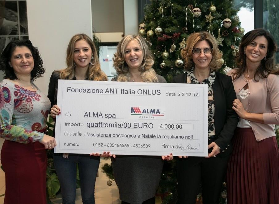 Doppio quarantennale L’Alma dona 4mila euro alla Fondazione Ant 