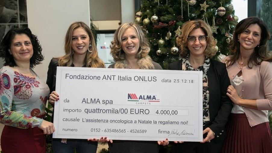 Doppio quarantennale L’Alma dona 4mila euro alla Fondazione Ant