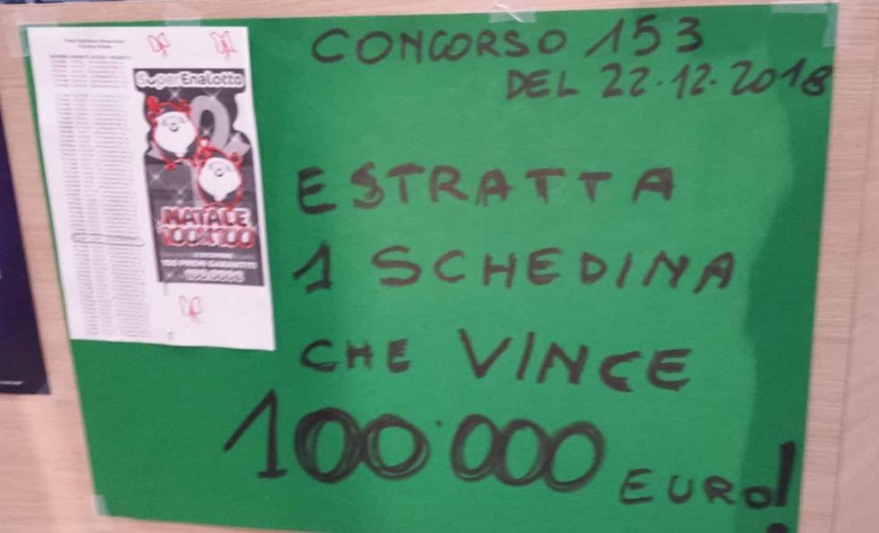 La dea bendata bacia la tabaccheria Valenti Vincita da 100mila euro