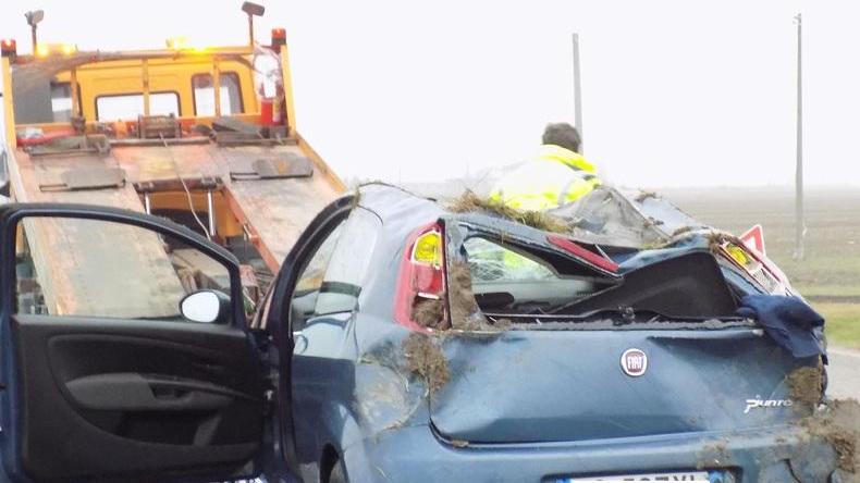 Sbanda con l’auto e finisce fuori strada Ferito un ragazzo