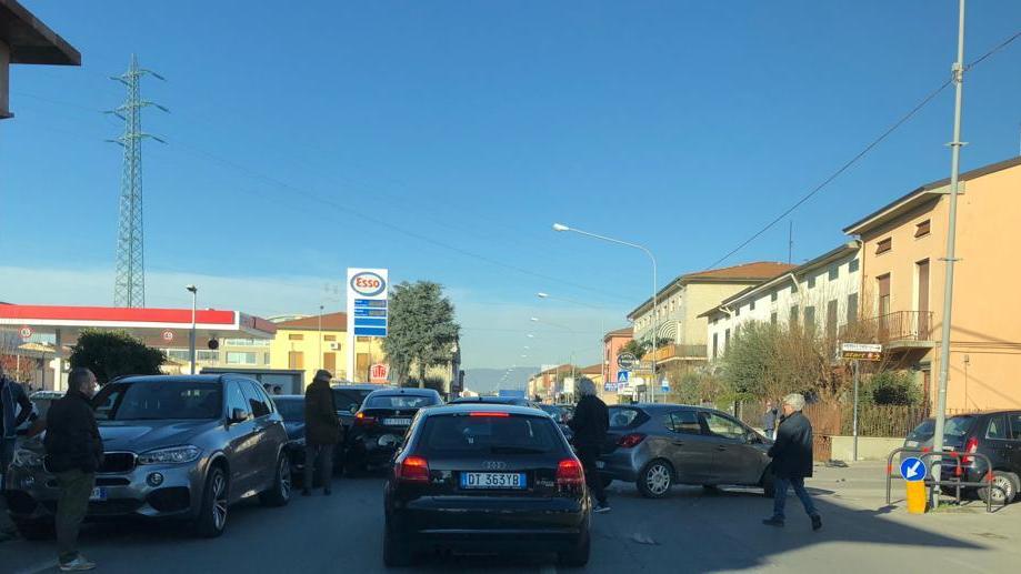 L'incidente stradale in via Galcianese