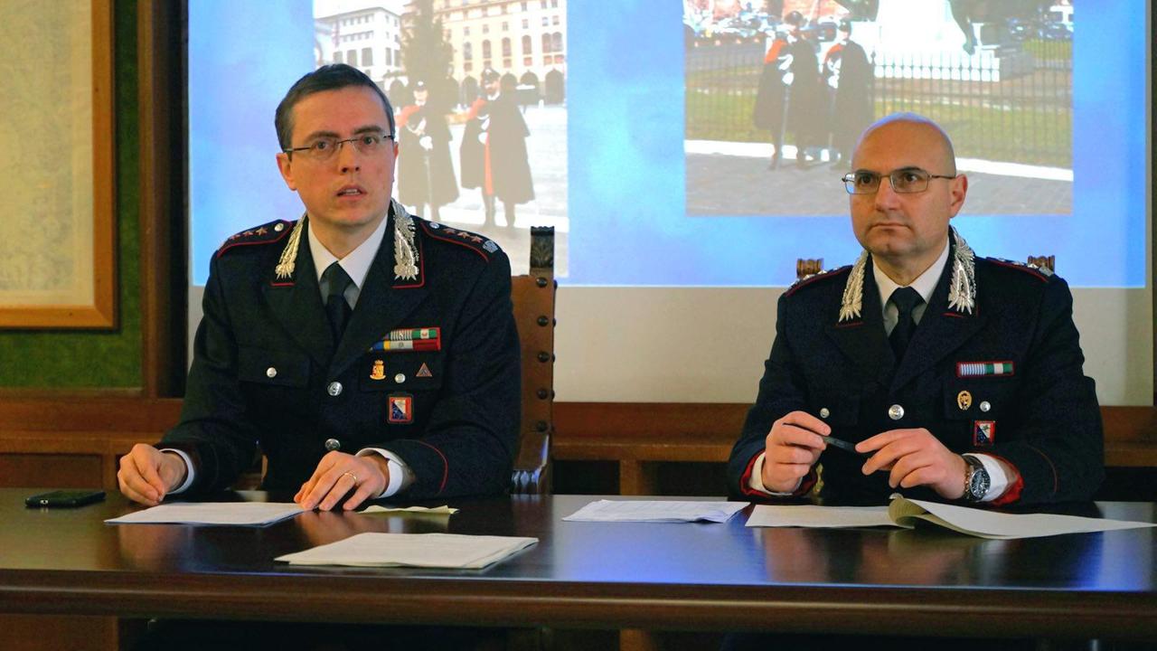 Il comandante provinciale dei carabinieri Alessandro Magro e il tenente colonnello Armando Ago