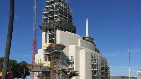 La pietra della Savema nel più grande tempio dei mormoni europei