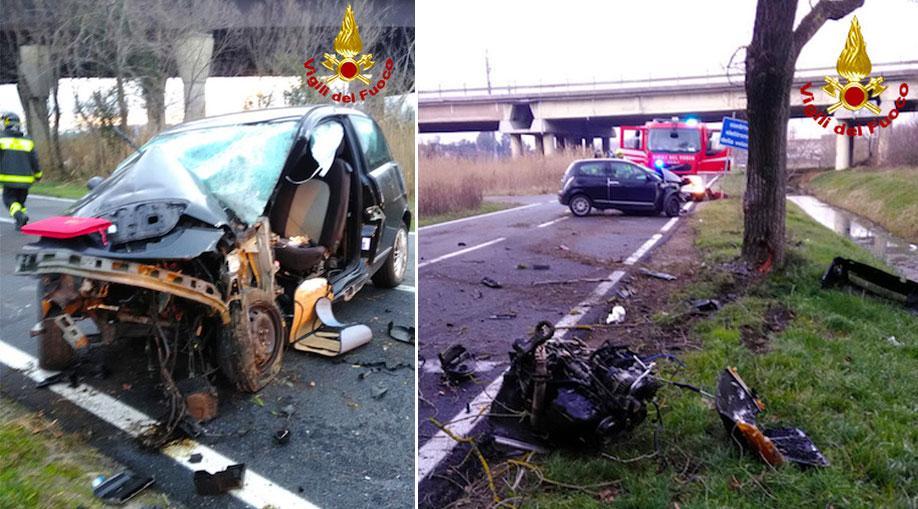Auto contro un albero: ferita una ragazza