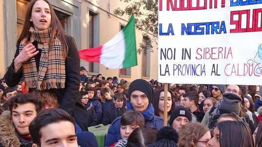 Un momento della manifestazione di giovedì (foto Gori)