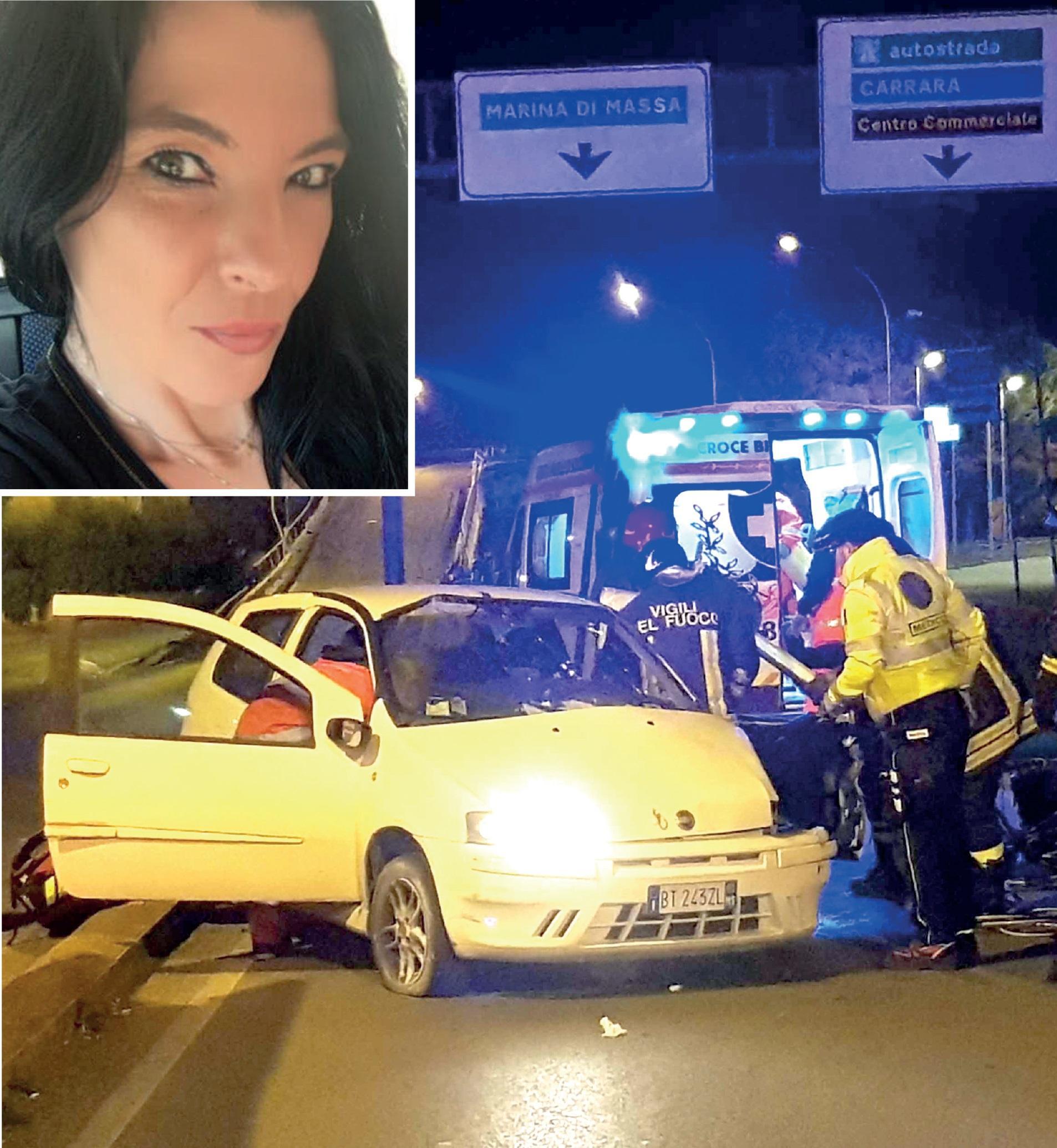 Un'immagine dell'incidente e, nel riquadro, la vittima