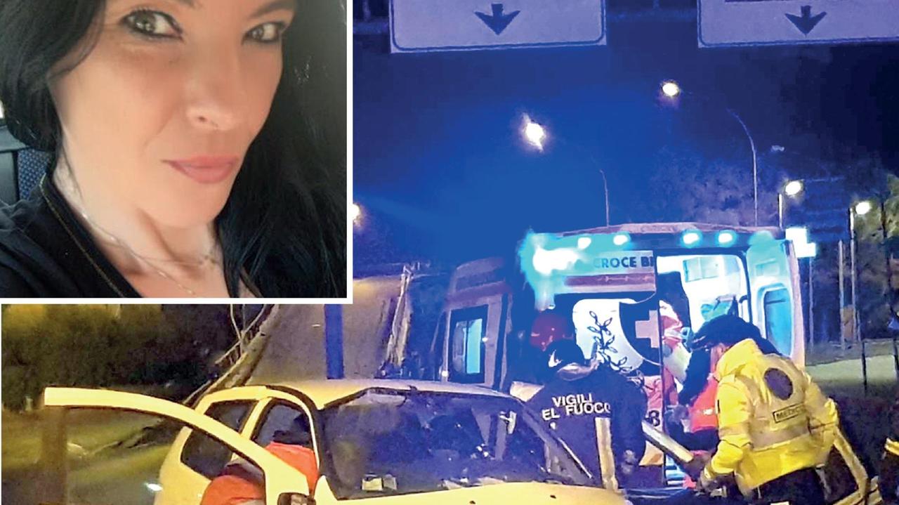 Un'immagine dell'incidente e, nel riquadro, la vittima