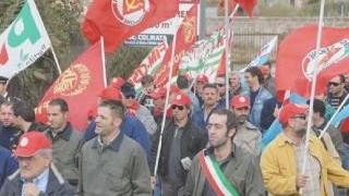 Una manifestazione dei lavoratori Dalmine