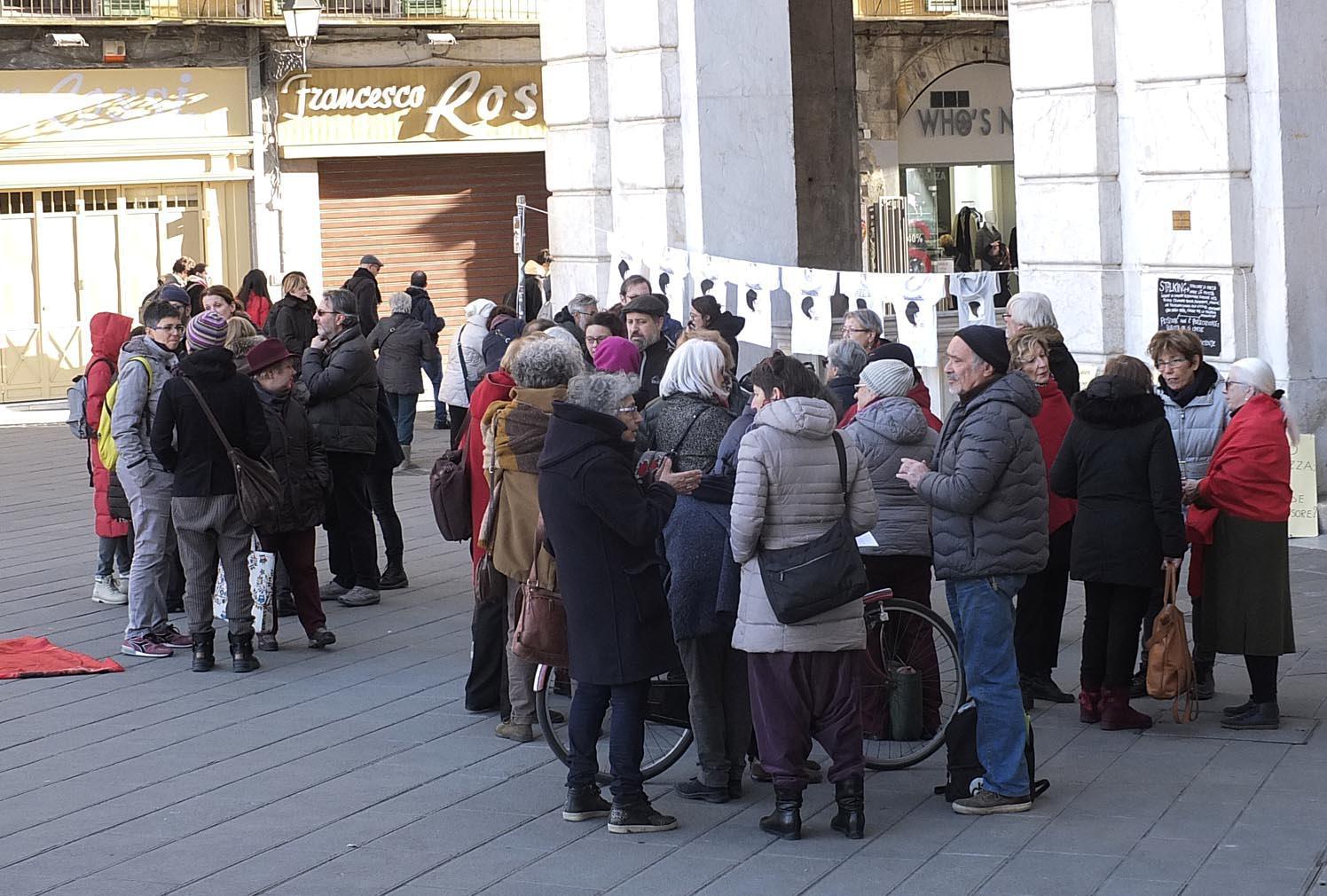 La protesta della Casa della Donna in piazza XX Settembre