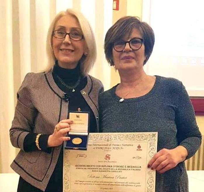 Medaglia e diploma del Senato alla “paladina” Marina Pratici