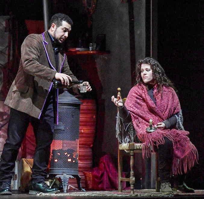 Un momento delle prove de La Bohème al Teatro Goldoni
